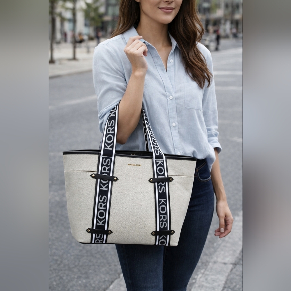 Michael Kors Black and Cream Tote